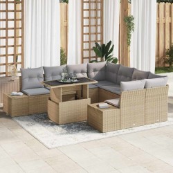 Sonata Set de canapele pentru grădină 9 buc. Beige și gri deschis