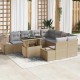 Sonata Set de canapele pentru grădină 9 buc. Beige și gri deschis