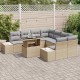 Sonata Set de canapele pentru grădină 9 buc. Beige și gri deschis