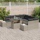 Sonata H Градински Софа Комплект 9 pcs Светло сиво и тъмно сиво