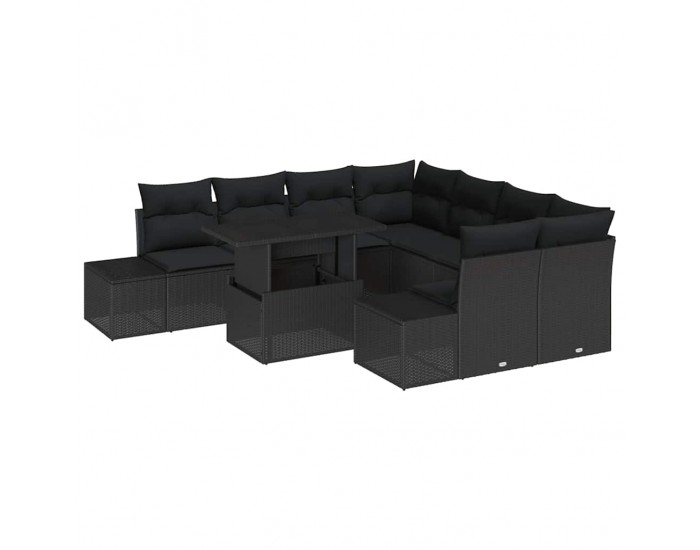 Sonata H Градински Софа Комплект 9 pcs Черно 100 x 55 x 73 см