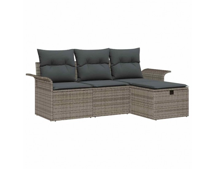 Sonata H Градински Софа Комплект 4 pcs Сив 196 x 117 x 85 см Полиратан