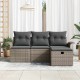 Sonata H Градински Софа Комплект 4 pcs Сив 196 x 117 x 85 см Полиратан