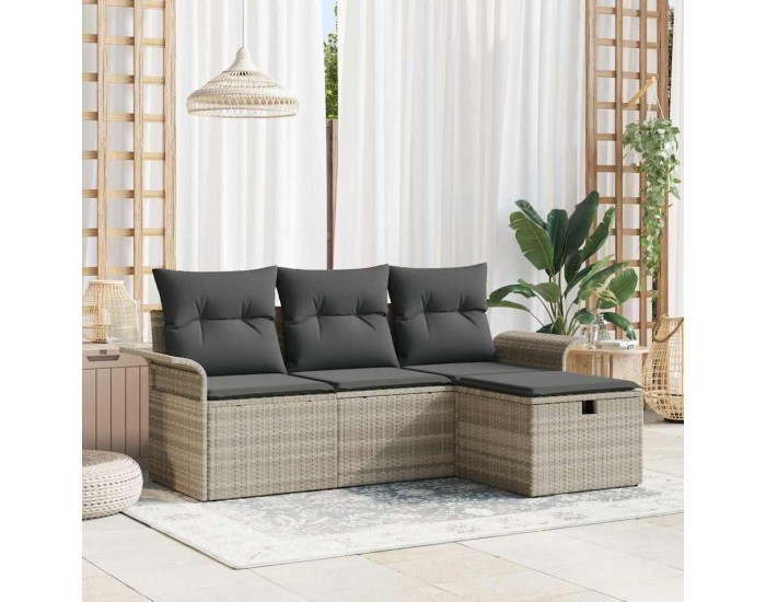 Sonata H Градински Софа Комплект 4 pcs Светлосиво 196 x 117 x 85 см