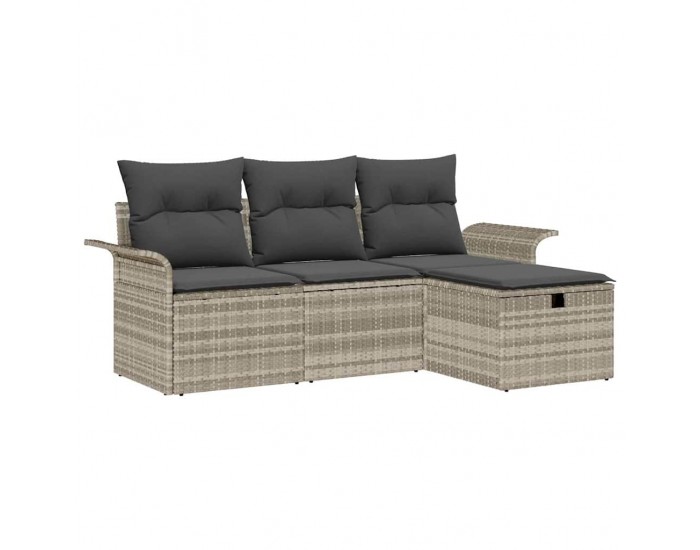 Sonata H Градински Софа Комплект 4 pcs Светлосиво 196 x 117 x 85 см