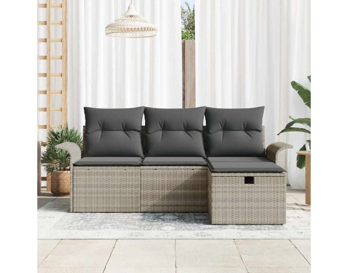 Sonata H Градински Софа Комплект 4 pcs Светлосиво 196 x 117 x 85 см