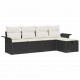 Sonata H Градински Софа Комплект 5 pcs Черно и кремаво 251 x 117 x 85 см