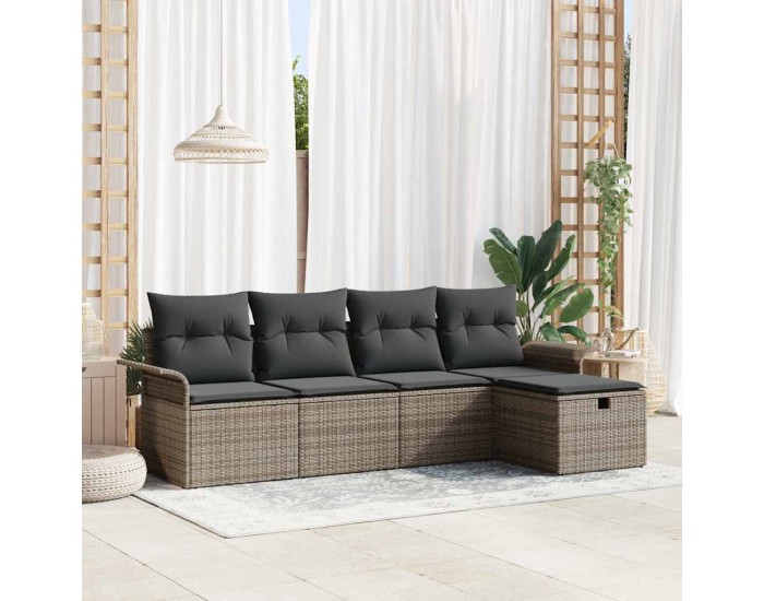 Sonata H Градински Софа Комплект 5 pcs Сив 251 x 117 x 85 см Полиратан