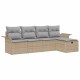 Sonata Set de canapele pentru grădină 5 buc. Beige și gri deschis