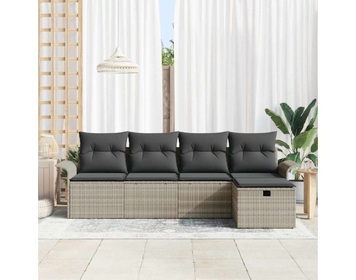 Sonata H Градински Софа Комплект 5 pcs Светлосиво 251 x 117 x 85 см