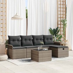 Sonata H Градински Софа Комплект 6 pcs Сив 251 x 117 x 85 см Полиратан - Canapele și bănci de grădină