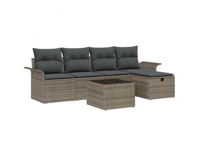 Sonata H Градински Софа Комплект 6 pcs Сив 251 x 117 x 85 см Полиратан
