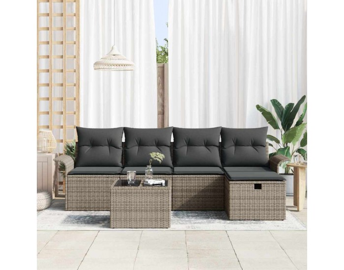 Sonata H Градински Софа Комплект 6 pcs Сив 251 x 117 x 85 см Полиратан