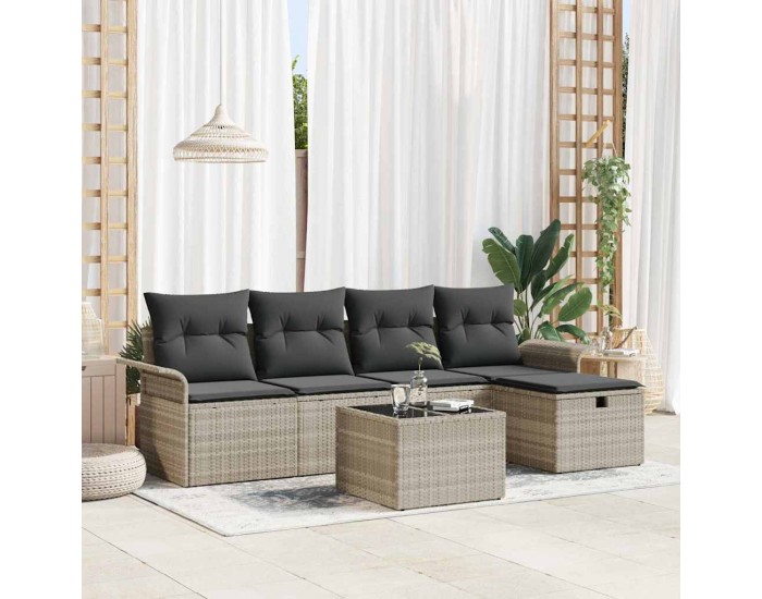 Sonata H Градински Софа Комплект 6 pcs Светлосиво 251 x 117 x 85 см