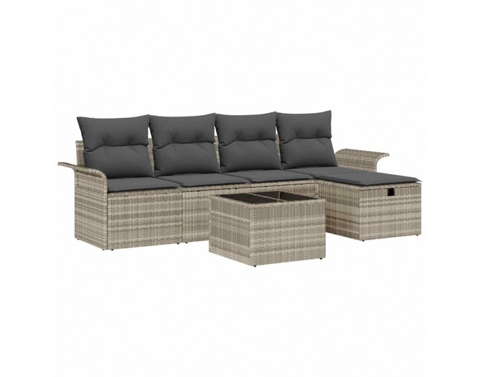 Sonata H Градински Софа Комплект 6 pcs Светлосиво 251 x 117 x 85 см