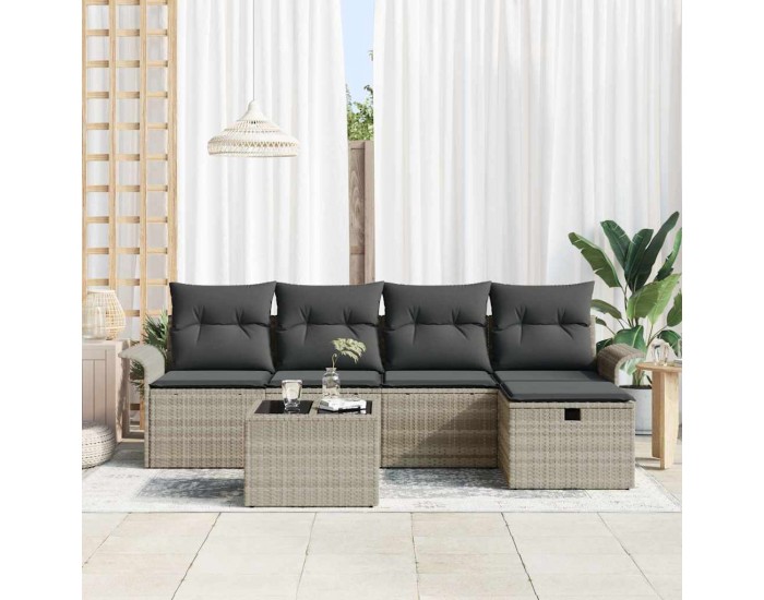 Sonata H Градински Софа Комплект 6 pcs Светлосиво 251 x 117 x 85 см