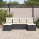 Sonata H Градински Софа Комплект 6 pcs Черно и кремаво 251 x 117 x 85 см