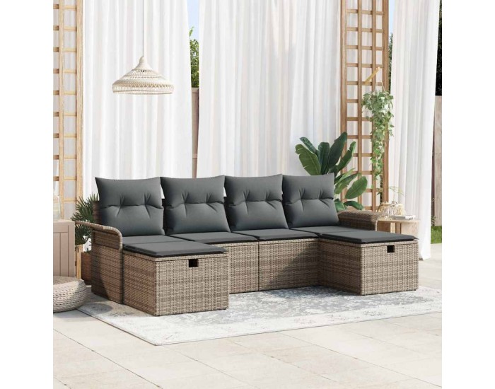 Sonata H Градински Софа Комплект 6 pcs Сив 251 x 117 x 85 см Полиратан