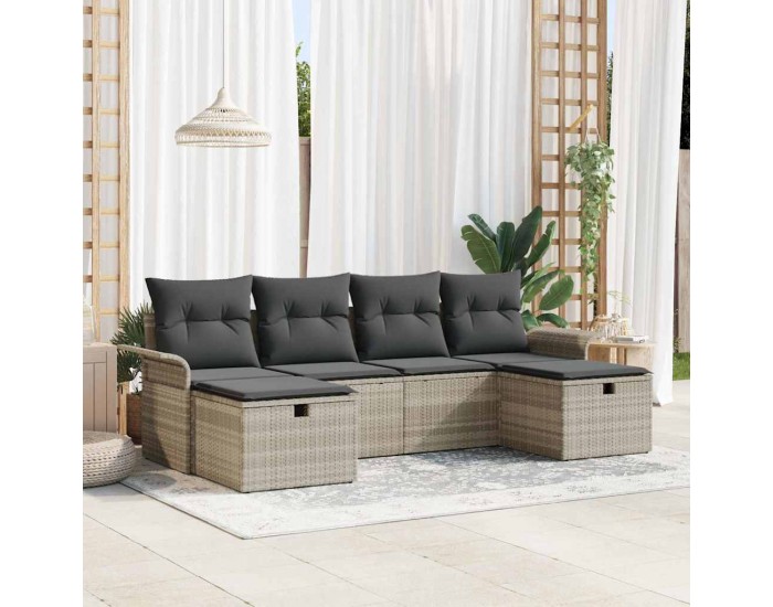 Sonata H Градински Софа Комплект 6 pcs Светлосиво 251 x 117 x 85 см