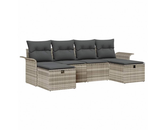 Sonata H Градински Софа Комплект 6 pcs Светлосиво 251 x 117 x 85 см