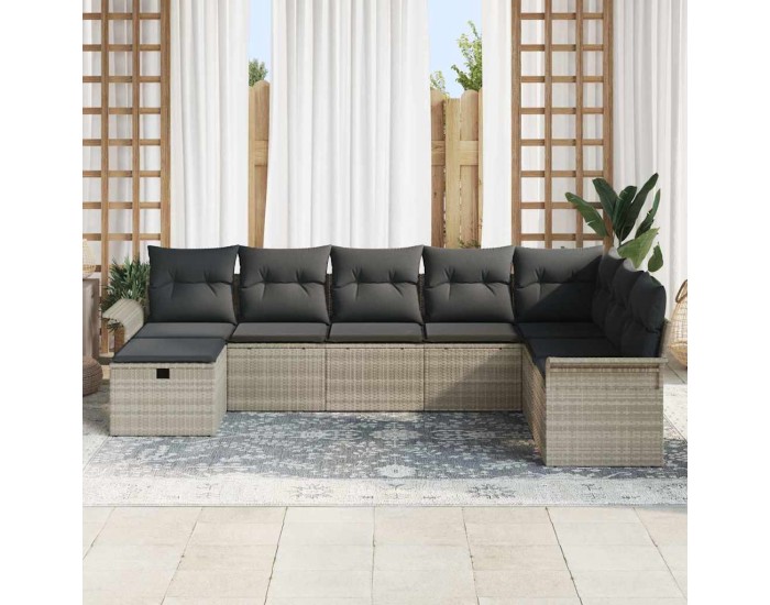 Sonata H Градински Софа Комплект 8 pcs Светлосиво 297.5 x 187.5 x 85 см