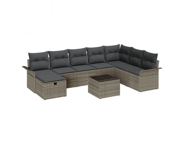 Sonata H Градински Софа Комплект 9 pcs Сив 297.5 x 187.5 x 85 см