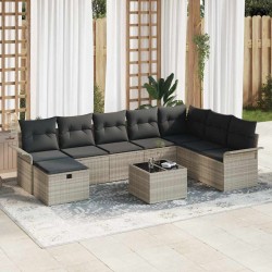 Sonata H Градински Софа Комплект 9 pcs Светлосиво 297.5 x 187.5 x 85 см - Canapele și bănci de grădină