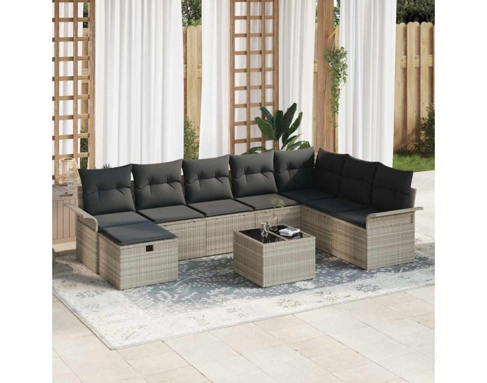 Sonata H Градински Софа Комплект 9 pcs Светлосиво 297.5 x 187.5 x 85 см