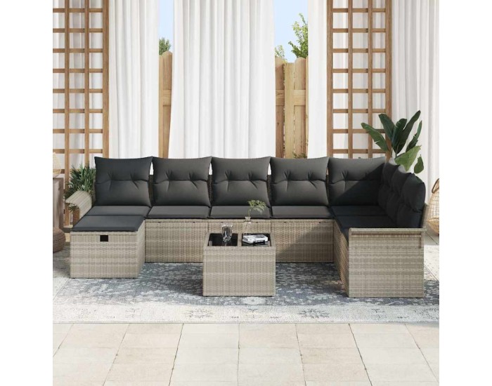 Sonata H Градински Софа Комплект 9 pcs Светлосиво 297.5 x 187.5 x 85 см