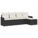 Sonata H Градински Софа Комплект 5 pcs Черно и кремаво 231 х 117 х 85 см