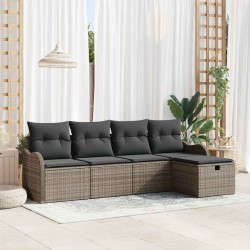 Sonata H Градински Софа Комплект 5 pcs Сив 231 х 117 х 85 см Полиратан - Canapele și bănci de grădină