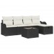 Sonata H Градински Софа Комплект 6 pcs Черно и кремаво 231 х 117 х 85 см