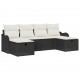 Sonata H Градински Софа Комплект 6 pcs Черно и кремаво 231 х 117 х 85 см