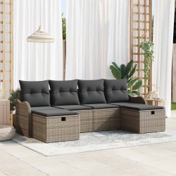 Sonata H Градински Софа Комплект 6 pcs Сив 231 х 117 х 85 см Полиратан - Canapele și bănci de grădină