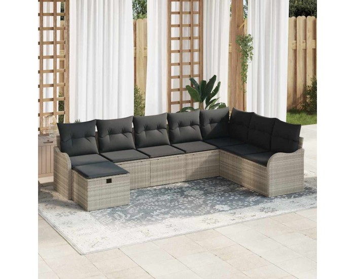 Sonata H Градински Софа Комплект 8 pcs Светлосиво 287.5 x 177.5 x 85 см