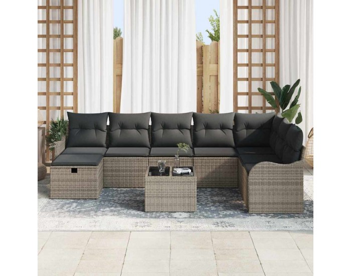 Sonata H Градински Софа Комплект 9 pcs Сив 287.5 x 177.5 x 85 см