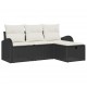 Sonata H Градински Софа Комплект 4 pcs Черно и кремаво 179 x 117 x 85 см