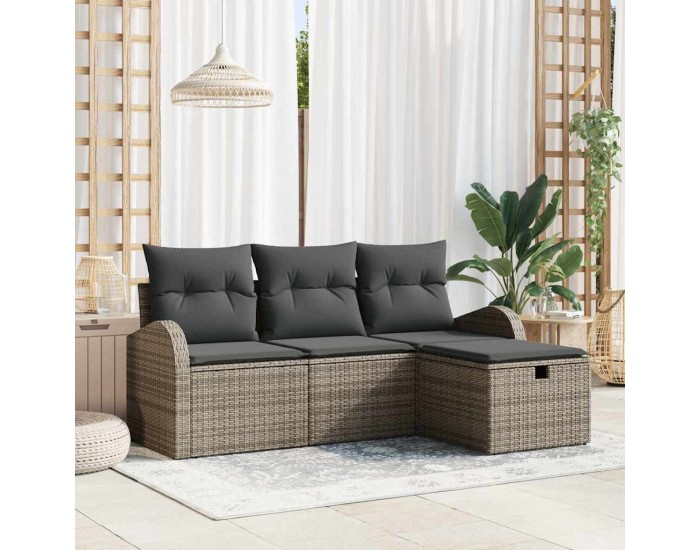 Sonata H Градински Софа Комплект 4 pcs Сив 179 x 117 x 85 см Полиратан