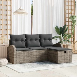 Sonata H Градински Софа Комплект 4 pcs Сив 179 x 117 x 85 см Полиратан - Canapele și bănci de grădină