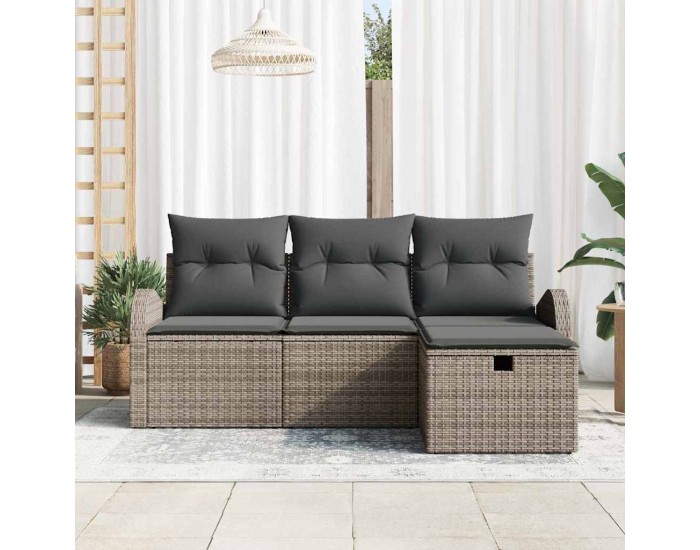 Sonata H Градински Софа Комплект 4 pcs Сив 179 x 117 x 85 см Полиратан