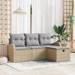 Sonata H Градински Софа Комплект с възглавница 4 pcs бежово и светлосиво - Canapele și bănci de grădină