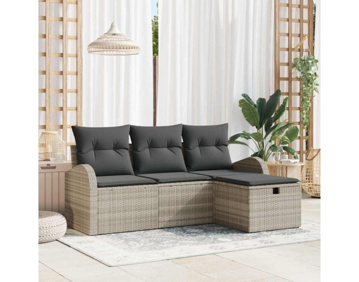 Sonata H Градински Софа Комплект 4 pcs Светлосиво 179 x 117 x 85 см