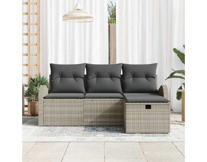 Sonata H Градински Софа Комплект 4 pcs Светлосиво 179 x 117 x 85 см