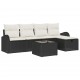 Sonata H Градински Софа Комплект 6 pcs Черно и кремаво 234 x 117 x 85 см