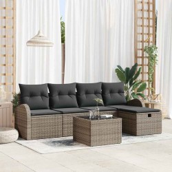 Sonata H Градински Софа Комплект 6 pcs Сив 234 x 117 x 85 см Полиратан - Canapele și bănci de grădină