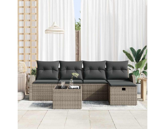 Sonata H Градински Софа Комплект 6 pcs Сив 234 x 117 x 85 см Полиратан