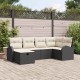 Sonata H Градински Софа Комплект 6 pcs Черно и кремаво 234 x 124 x 85 см