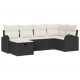 Sonata H Градински Софа Комплект 6 pcs Черно и кремаво 234 x 124 x 85 см
