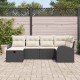 Sonata H Градински Софа Комплект 6 pcs Черно и кремаво 234 x 124 x 85 см