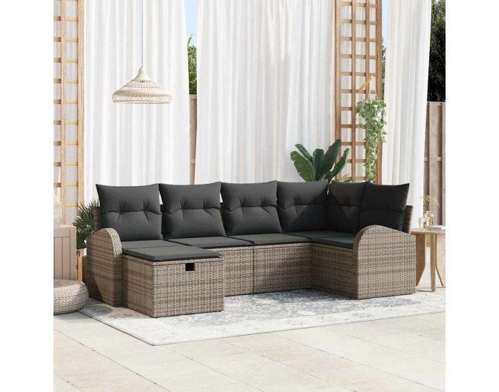 Sonata H Градински Софа Комплект 6 pcs Сив 234 x 124 x 85 см Полиратан
